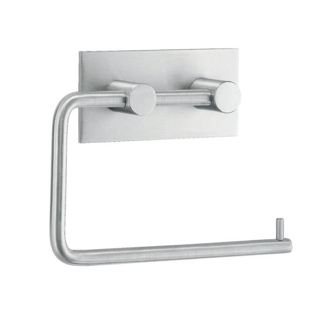 Rackhams Brushed Stainless Steel Toilet Roll Holder Self Adhesive Bathroom Wall Mounted