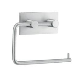 Rackhams Brushed Stainless Steel Toilet Roll Holder Self Adhesive Bathroom Wall Mounted