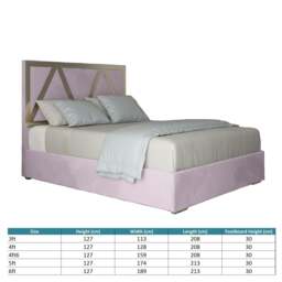 Rackhams Alison Upholstered Soft Velvet Metal Bed Frame - Pink - Pink - Small double - thumbnail 4