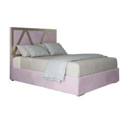 Rackhams Alison Upholstered Soft Velvet Metal Bed Frame - Pink - Pink - Small double - thumbnail 6