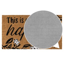 Rackhams Eco-Friendly Latex Backed Coir Entrance Doormat, 40x70cm - Our Happy Home - 1 - Brown - thumbnail 6