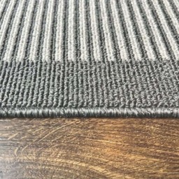 Rackhams Washable Striped Grey Mat and Runner - 50X80 cm - thumbnail 3