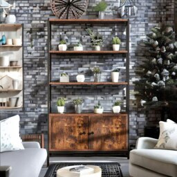 Rackhams Industrial Bookcase With 3 Shelves & Cupboard - thumbnail 6