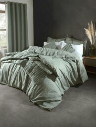 Rackhams 'Pure Washed Linen' Pillowcase Pair - Sage Green - thumbnail 4