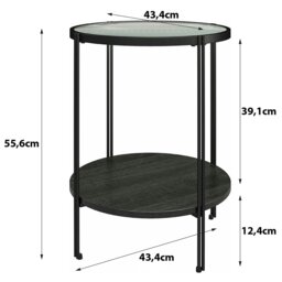 Rackhams Wainwright Round End Table Black Oak - Black - thumbnail 2