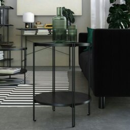 Rackhams Wainwright Round End Table Black Oak - Black - thumbnail 4