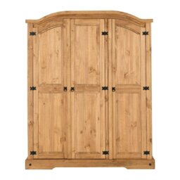 Rackhams Corona 3 Door Triple Wardrobe - Mexican Pine - thumbnail 3