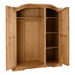 Rackhams Corona 3 Door Triple Wardrobe - Mexican Pine - thumbnail 2