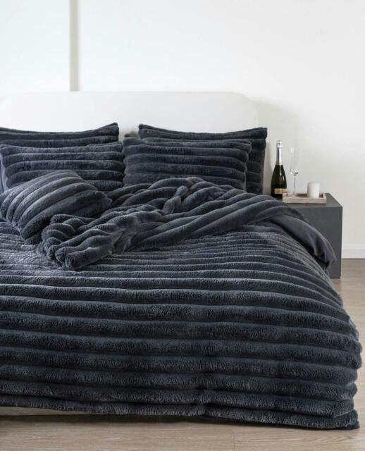 Rackhams Big Cord Teddy Charcoal Duvet Cover Set - Single - image 1
