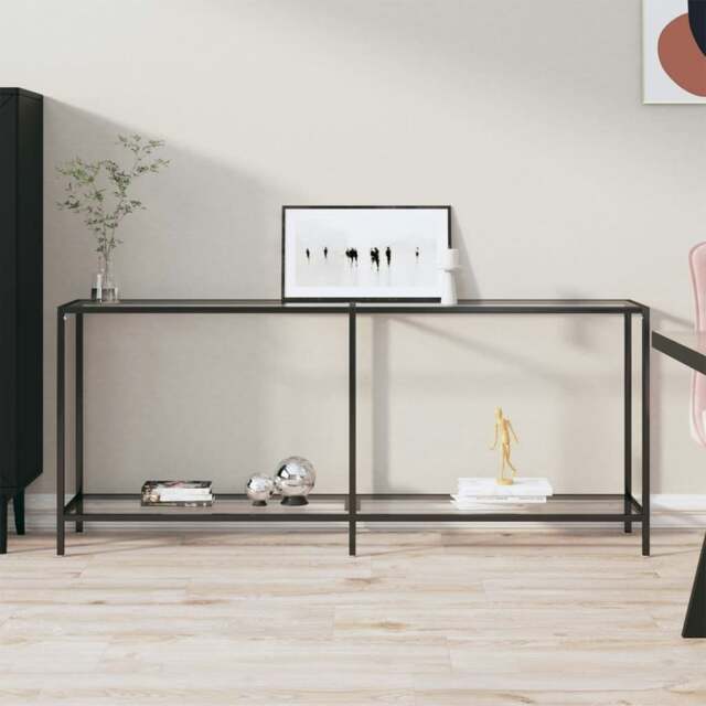 Rackhams Console Table Transparent 180x35x75.5 cm Tempered Glass - image 1