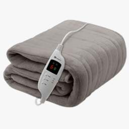 Rackhams XL Fleece Electric Heated Throw with 9 Heat Settings Grey