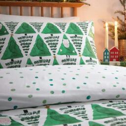 Rackhams Hide + Seek Santa Claus Duvet Cover Set - Green - 120cm x 150cm - Green - 50% Cotton/50% Polyester - thumbnail 3