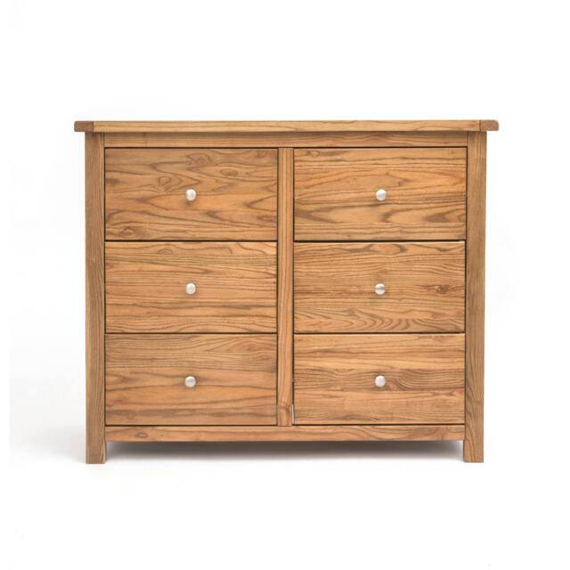 Rackhams Trivento 6 Drawer Chest of Drawers Chrome Knob - Natural - image 1
