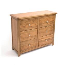 Rackhams Trivento 6 Drawer Chest of Drawers Chrome Knob - Natural - thumbnail 3