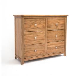 Rackhams Trivento 6 Drawer Chest of Drawers Chrome Knob - Natural - thumbnail 2