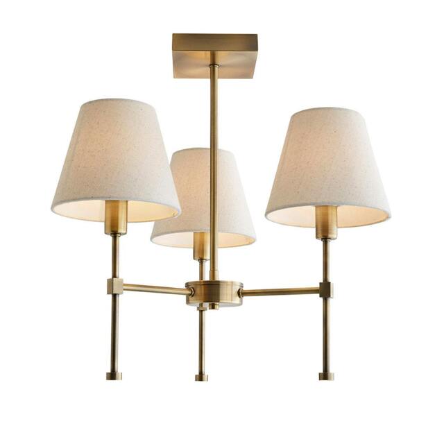 Rackhams Taliah 3-Light Antique Brass Semi-Flush Ceiling Light - image 1
