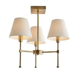Rackhams Taliah 3-Light Antique Brass Semi-Flush Ceiling Light