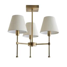 Rackhams Taliah 3-Light Antique Brass Semi-Flush Ceiling Light - thumbnail 3
