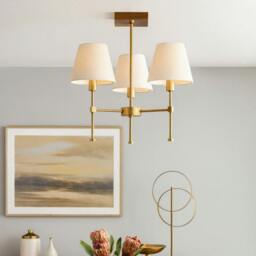 Rackhams Taliah 3-Light Antique Brass Semi-Flush Ceiling Light - thumbnail 2