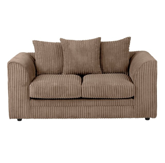 Rackhams Dylan Jumbo Cord 3+2 Seater Fabric Sofa in Coffee - 2 Seater - image 1