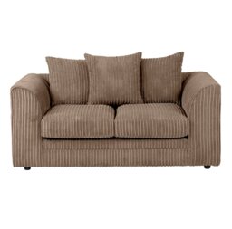 Rackhams Dylan Jumbo Cord 3+2 Seater Fabric Sofa in Coffee - 2 Seater - thumbnail 1