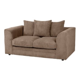 Rackhams Dylan Jumbo Cord 3+2 Seater Fabric Sofa in Coffee - 2 Seater - thumbnail 4