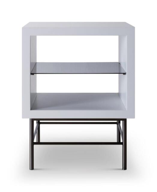 Rackhams Alberto Side Tables - White - Dark Chrome - image 1