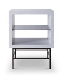 Rackhams Alberto Side Tables - White - Dark Chrome - thumbnail 1