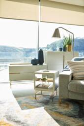 Rackhams Alberto Side Tables - White - Dark Chrome - thumbnail 4