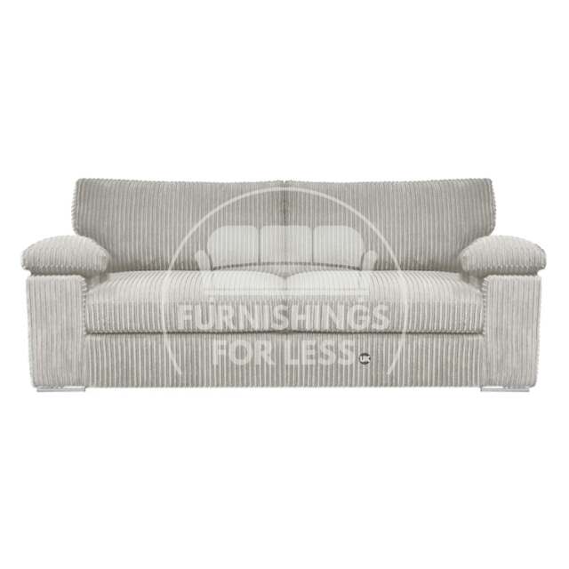 Rackhams Delta Full Jumbo Cord 3 Seater Sofa - Silver - image 1