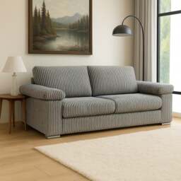 Rackhams Delta Full Jumbo Cord 3 Seater Sofa - Silver - thumbnail 2