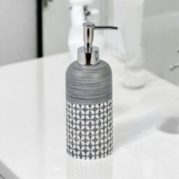 Rackhams Ravello Geo Floral Grey & White Liquid Soap Dispenser