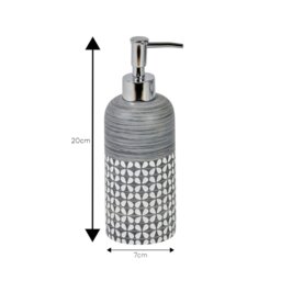 Rackhams Ravello Geo Floral Grey & White Liquid Soap Dispenser - thumbnail 2