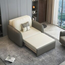 Rackhams Caio Single Sofa Bed, Leathaire - 146cm (with one drawer) - Orange - thumbnail 2