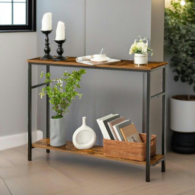 Rackhams Console Table With 2 Shelves - image 1