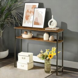 Rackhams Console Table With 2 Shelves - thumbnail 2