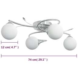 Rackhams Ceiling Lamp with Round Glass Shades for 4 G9 LED Lights - thumbnail 6
