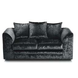 Rackhams Crystal Crushed Velvet 2 Seater Sofa Scatter Back - Mink - thumbnail 4