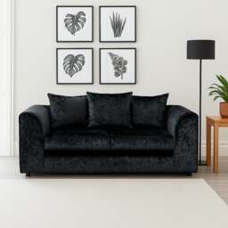 Rackhams Crystal Crushed Velvet 2 Seater Sofa Scatter Back - Mink - thumbnail 5