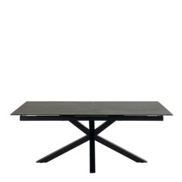 Rackhams Heaven Extendable Dining Table with Ceramic Black Top 200cm - Black - No - Black - thumbnail 2
