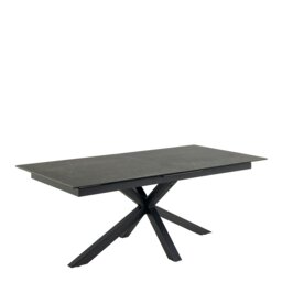Rackhams Heaven Extendable Dining Table with Ceramic Black Top 200cm - Black - No - Black