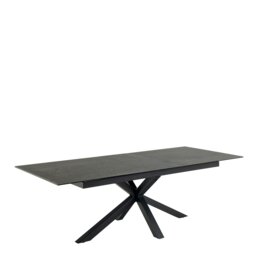 Rackhams Heaven Extendable Dining Table with Ceramic Black Top 200cm - Black - No - Black - thumbnail 3