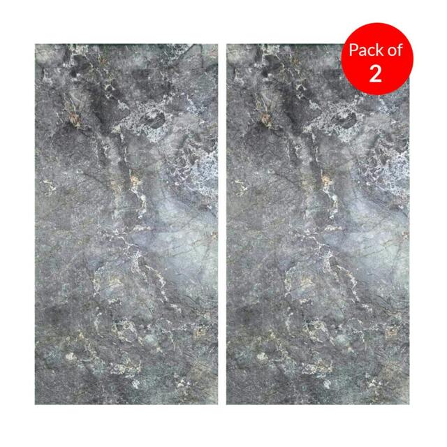 Rackhams Charcoal-Toned Flexible Landscape Marble Sheet Size:1200 x 600 x 3 mm (Pack of 2) - image 1