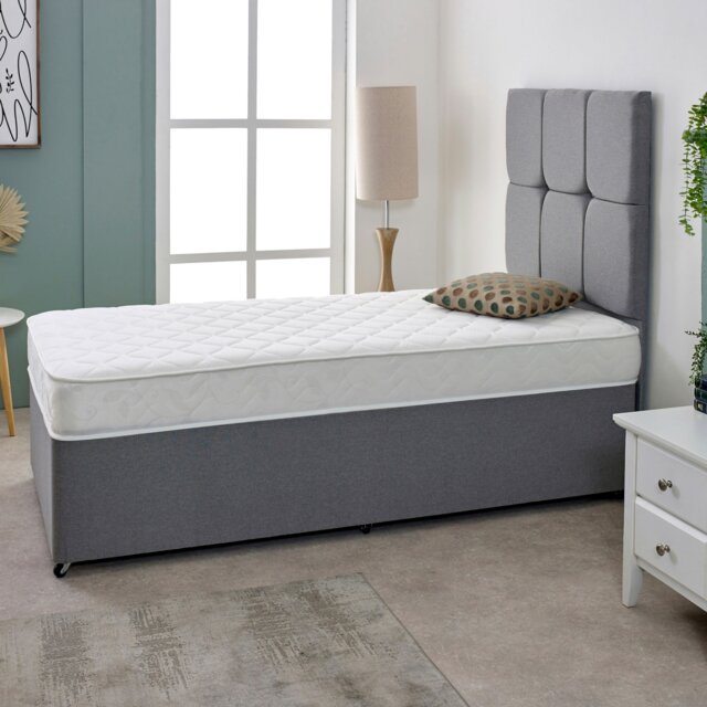 Rackhams Stress-Free Hybrid Mattress - 18cm Deep, Soft Feel, Memory Foam & Spring Support - White - 1 - 2ft6 Small Single Mattress (75cm x 190cm) - image 1
