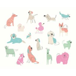 Rackhams Happy Dogs Wall Mural - Pink - Medium - W300cm x H240cm - thumbnail 2