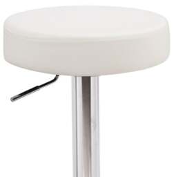Rackhams Semplice Breakfast Bar Stool, Chrome Footrest, Height Adjustable Swivel Gas Lift, Home Bar & Kitchen Faux-Leather Barstool, White - thumbnail 3