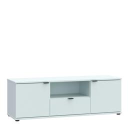 Rackhams Ganymede Wide TV Unit with Open Shelf, Drawer & 2 Doors in Light Grey - W 129.8 X  H 43.9 X  D 41.3cm - 1 - Manufactured Wood - thumbnail 2