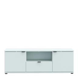 Rackhams Ganymede Wide TV Unit with Open Shelf, Drawer & 2 Doors in Light Grey - W 129.8 X  H 43.9 X  D 41.3cm - 1 - Manufactured Wood - thumbnail 3