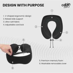 Rackhams Classic Travel Pillow, Memory Foam Neck Pillow with Adjustable Fit - Georgian Khaki - thumbnail 5