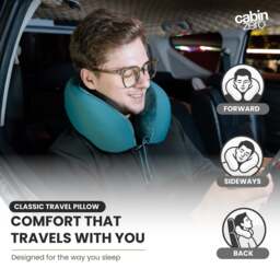 Rackhams Classic Travel Pillow, Memory Foam Neck Pillow with Adjustable Fit - Georgian Khaki - thumbnail 3